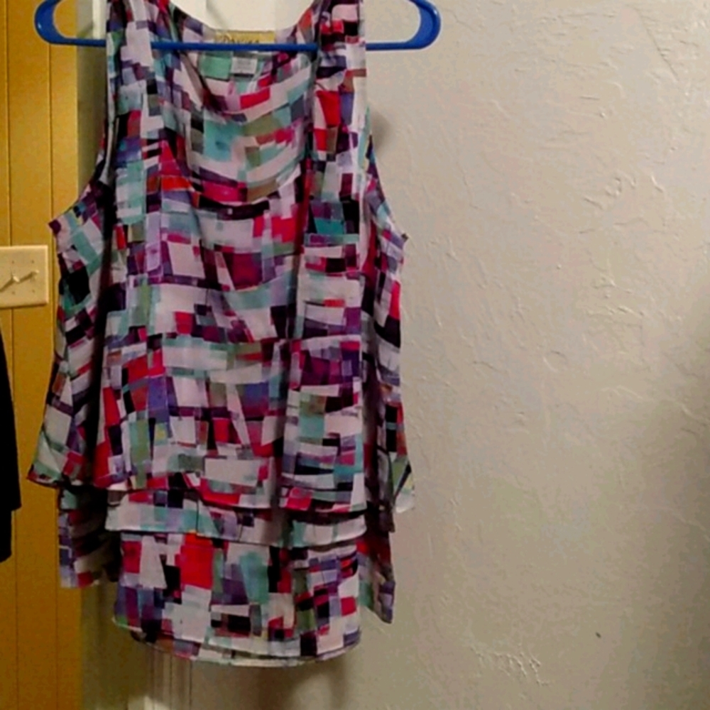 Multi color waterfall blouse